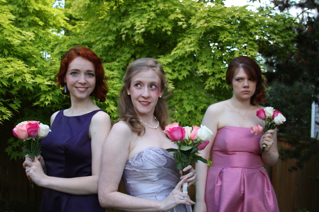 (L to R): Lauren Bond, Cheryl Platz and Christine Riippi in "Wedding Horror Stories" by Seattle Experimental Theater (2013)